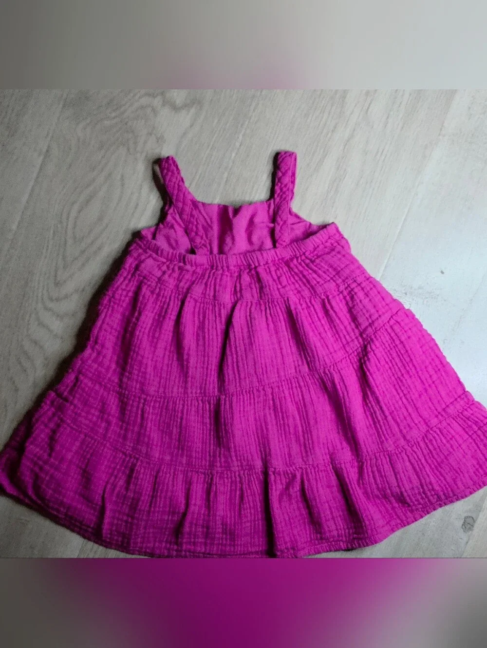 GAP Baby Girls' Fuchsia Tiered Cotton Sundress 2T